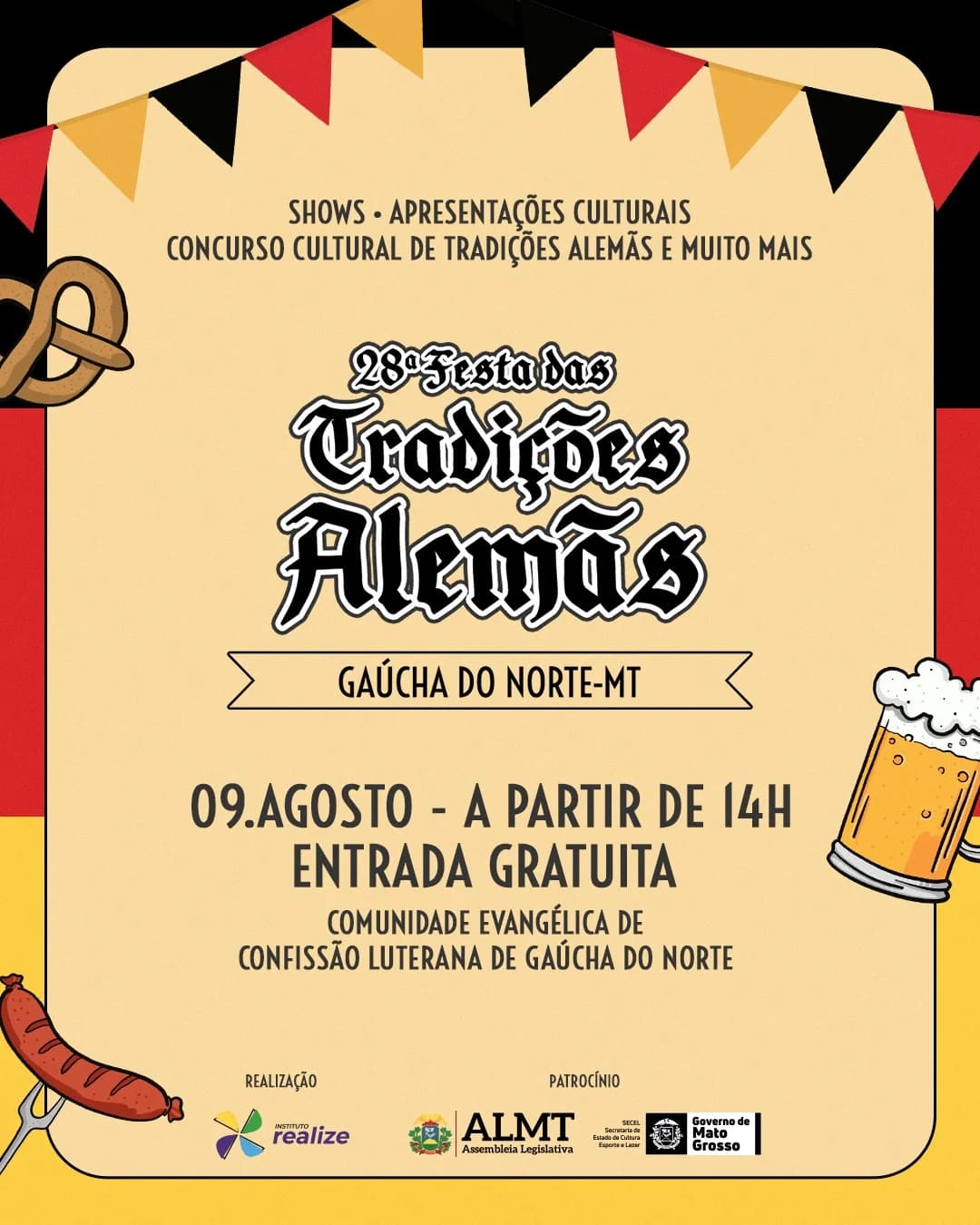 Card de Divulgação 28ª Festa das Tradições Alemãs de Gaúcha do Norte MT